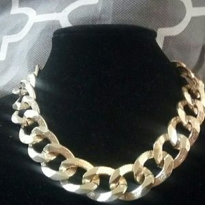 Chain statement necklace goldtone